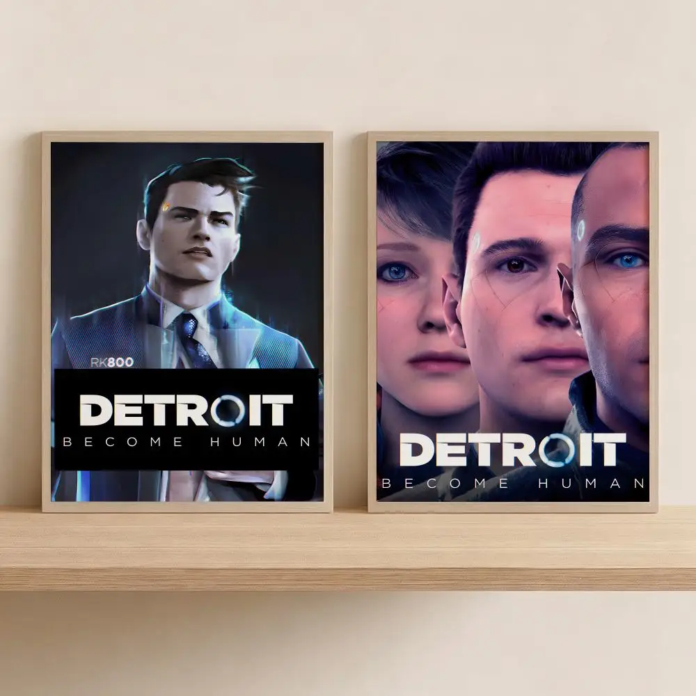 D-Detroit Become Human Game Painting Calligraphy Modern Canvas Wall Art for Bedroom & Living Room | Home Decor Gift