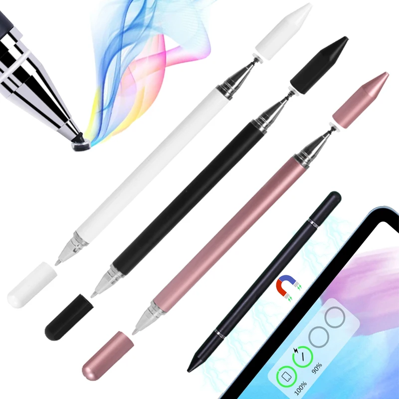 

2 In 1 Magnetic Stylus Pen For Apple iPhone iPad Android Samsung Phones Tablet Universal Capacitive Screen Touch Drawing Pencil