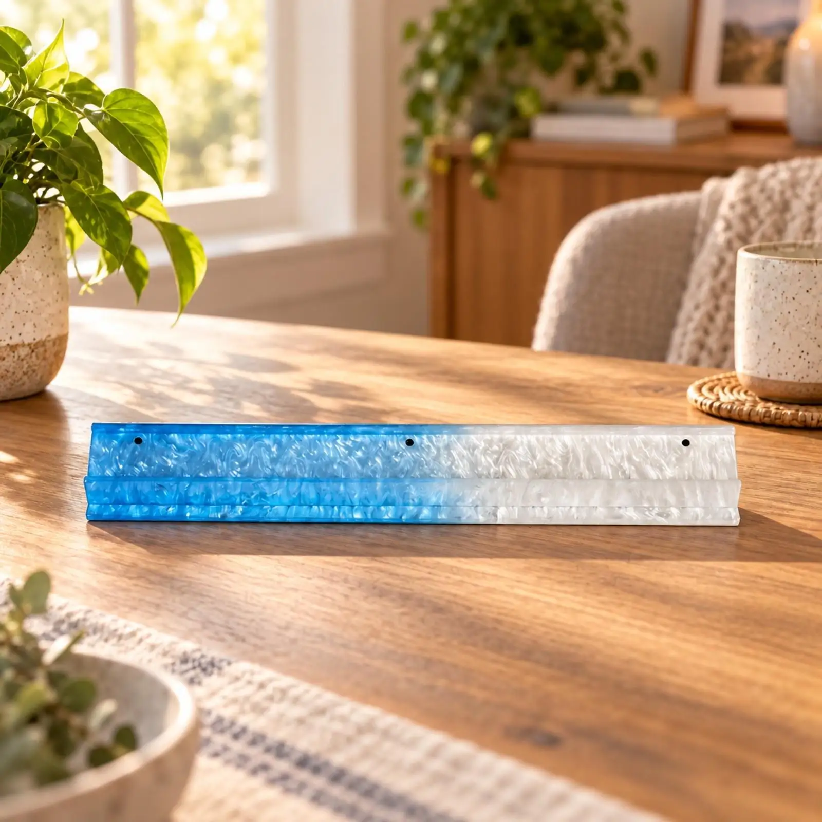 4 Pieces Acrylic Mahjong Tile Rack Open-Channel Contoured Mahjong Rack Hand-Finished Tabletop Tile Organizer for Family