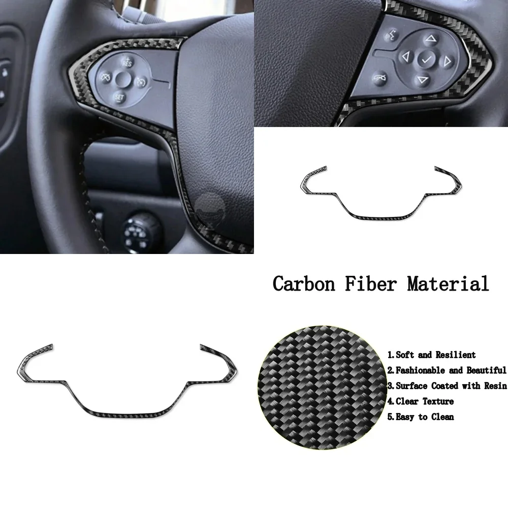 

Steering Wheel Cover Sticker Decorative Car Interior Accessories Carbon Fiber for Chevrolet Colorado GMC CANYON 2015 to 2022