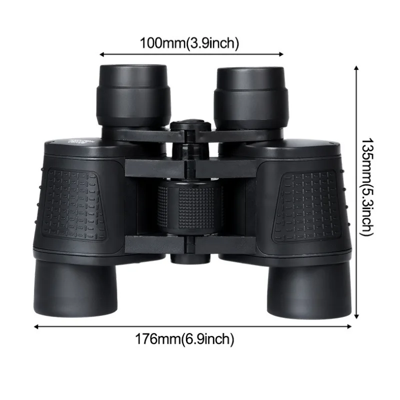 

80x80 Binoculars BAK4 Red Film Powerful Zoom High-definition Long-distance Binoculars Wilderness Survival Hunting Telescope