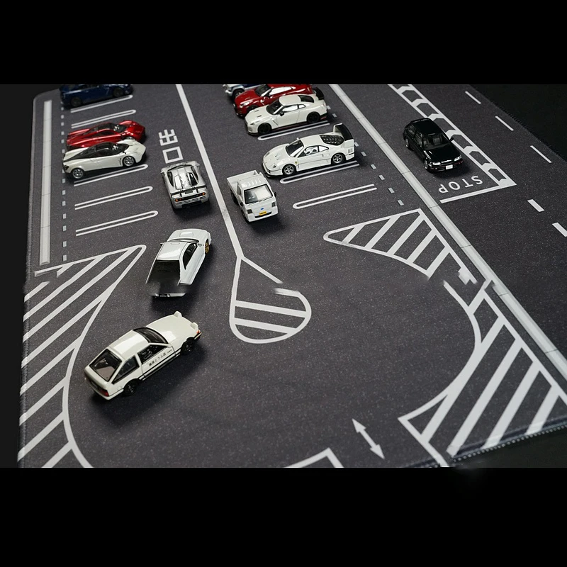 1:64 Scale Road Scene Parking Lot Mat for Diecast Car Model Toy Scene Display Simulation Scene Vehicle Mouse Pad 60CM Scene Mat