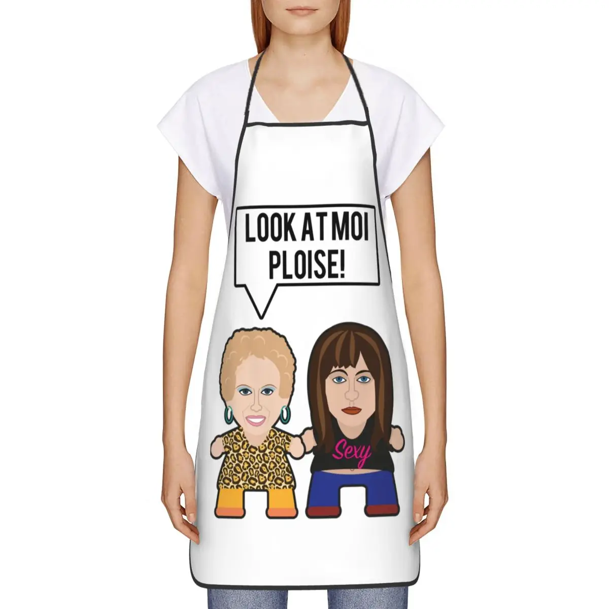 Funny Look At Moi Ploise Bib Apron  Unisex Kitchen Chef  Sitcom Kath & Kim Tablier Cuisine for Cooking Baking Gardening