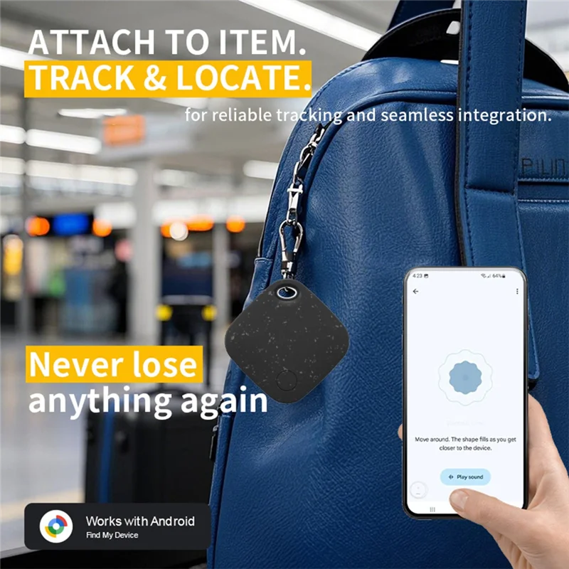 

B37B-Bluetooth GPS Tracker For Pets Keys For Google Find My App For Key Luggage Backpack