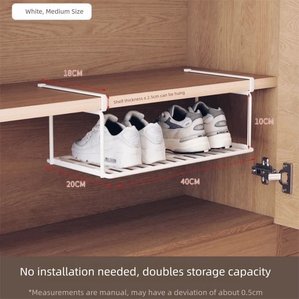 

Foldable Shoe Storage Rack Installation-free Layered Shoe Organizer Shelf Multipurpose Storage Basket Under Cabinet Hanging Rack