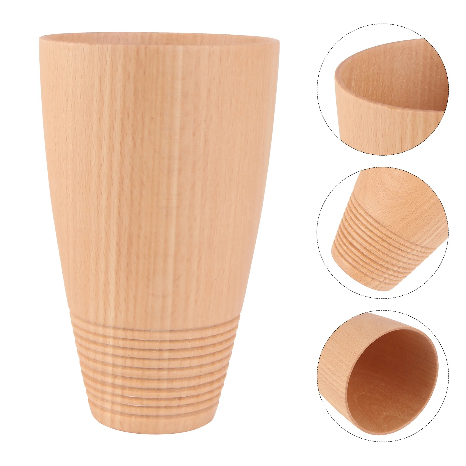 

1Pcs Wooden Water Cup Premium Solid Wood Eco Friendly Large Mouth Reusable Tea Coffee Mug Nordic Style Household Drinking Cup