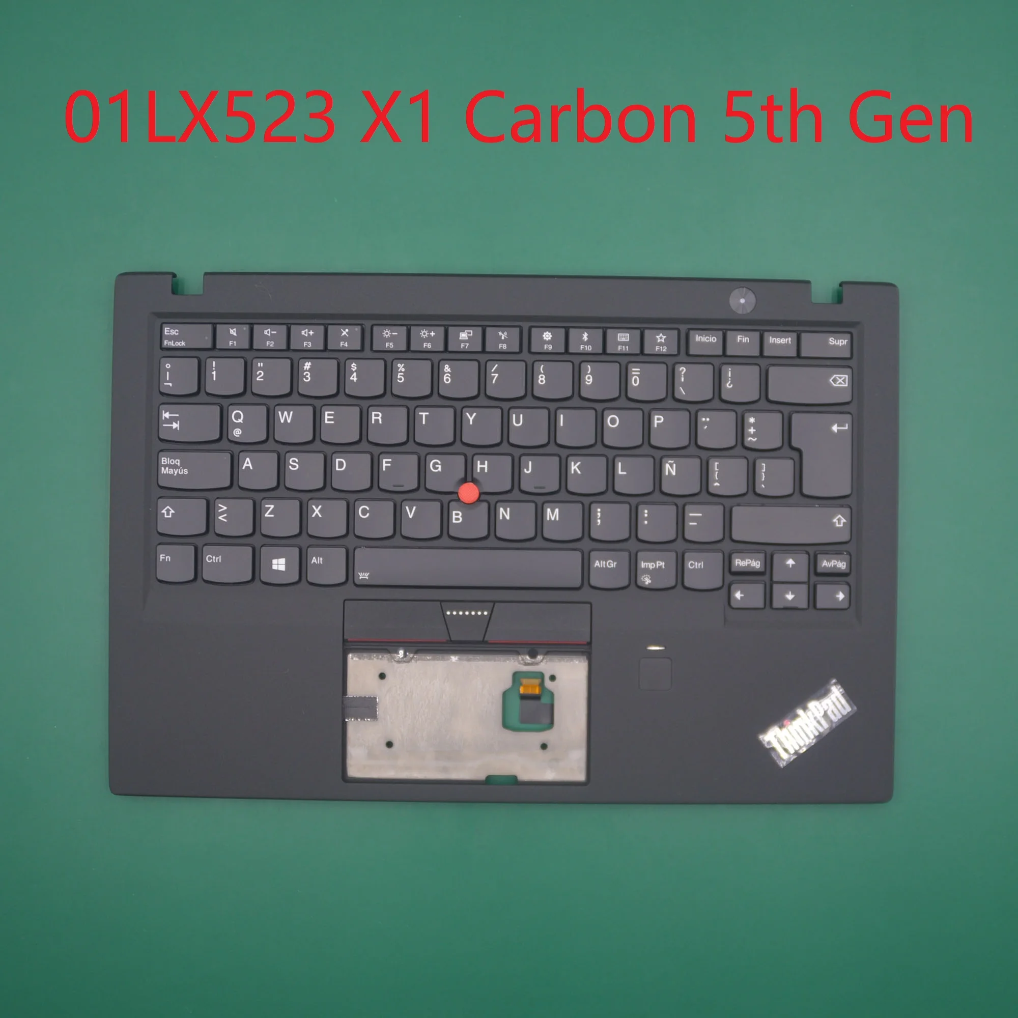 

Keyboard Palmrest Top cover Spanish LA Black Backlight for ThinkPad X1 Carbon 5th Gen 01LX523 01LX563 NEW