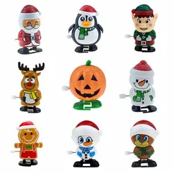 Jumping Toys Wind-up Toys Elk Snowman Santa Claus Christmas Clockwork Toys Shake Head Cartoon Santa Walking Doll