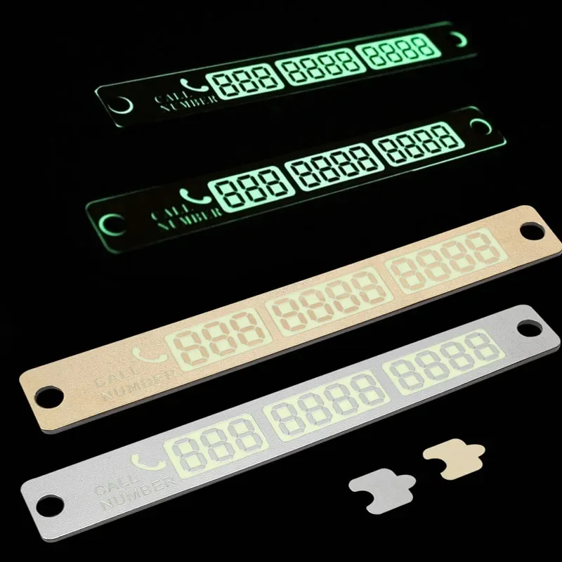 Bonroad-tarjeta de estacionamiento para coche, tarjeta de número de teléfono, notificación de luz nocturna, placa de ventosa, estilo de coche,