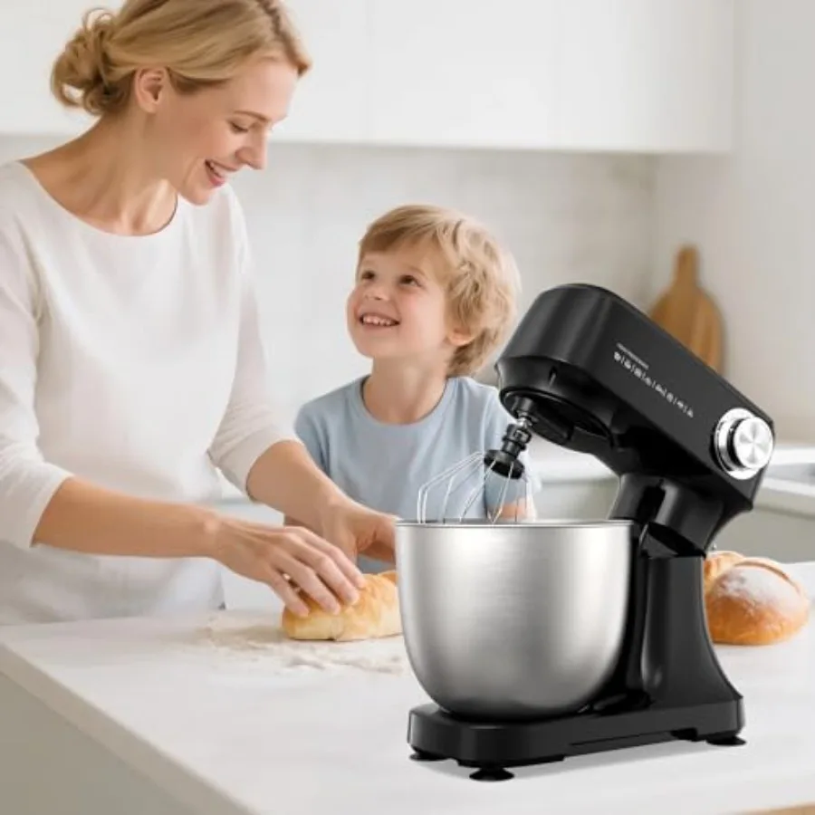Stand Mixer 4.8 Qt Electric Food Mixer 12 Speeds Portable Lightweight Kitchen Mixer For Daily Use With Egg Whisk Dough Hook Fla view 2