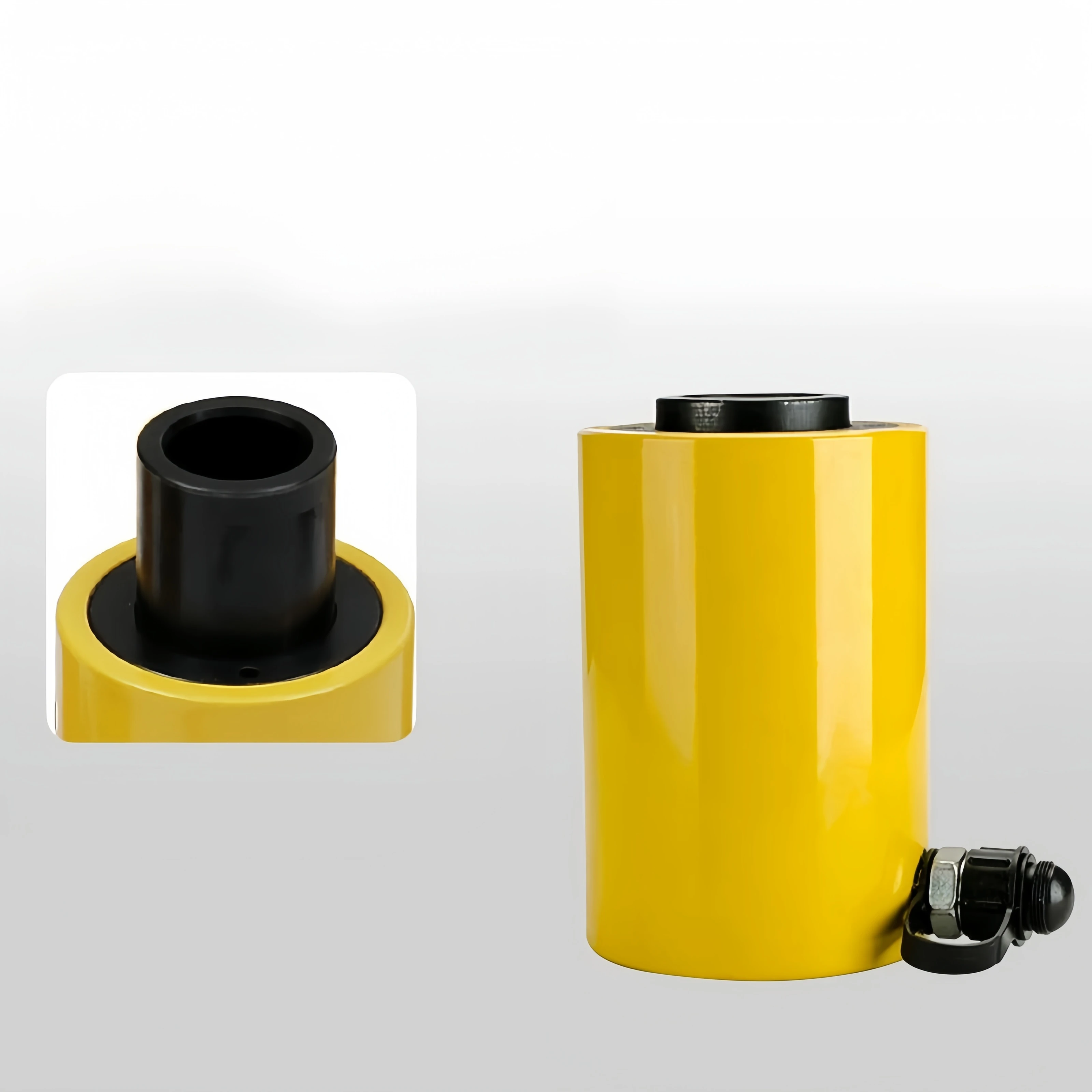 75 50t Capacity Steel Hollow Plunger Jack 75mm Hollow Plunger RamHeavy Duty 100ton Stroke Hydraulic Hollow Cylinder RCH-100