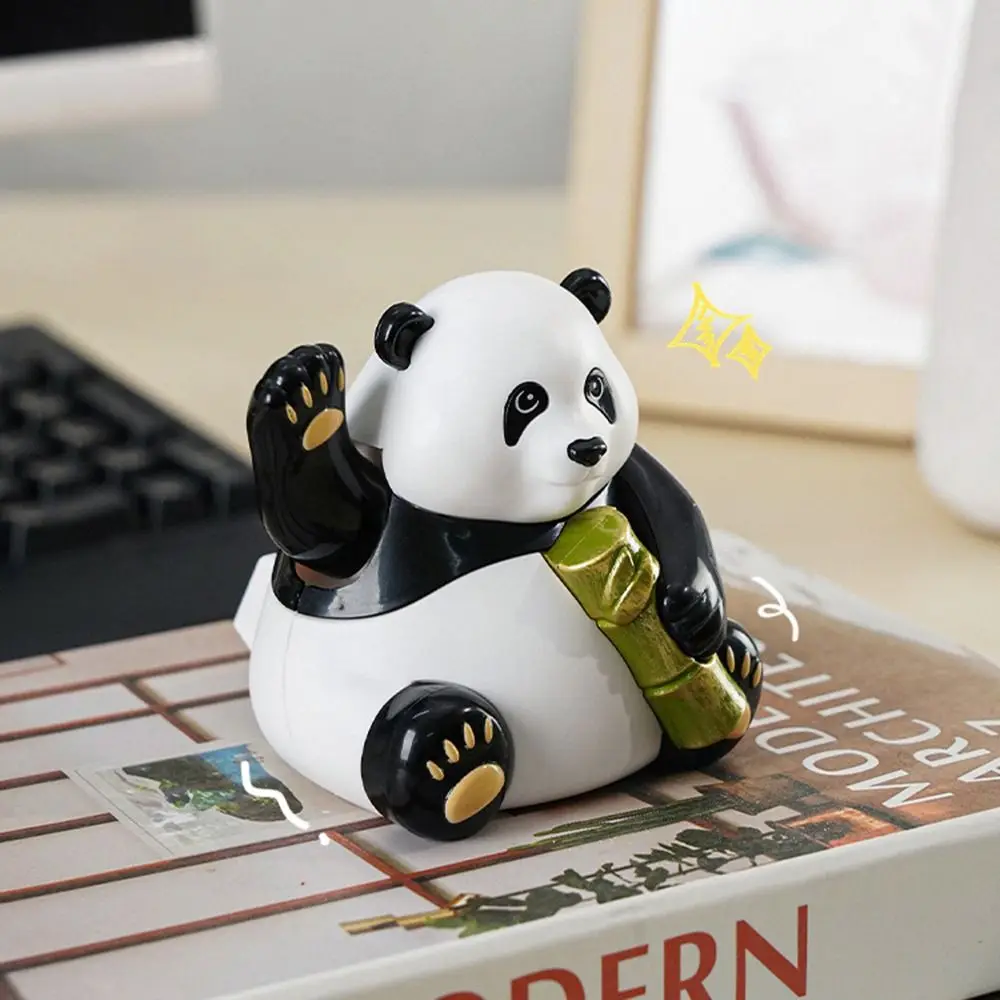 Jouets de Panda à mains ondulées automatiques, dessin animé en bambou, énergie solaire, jouets à mains ondulées, ornement de bureau, artisanat, modèle de Simulation de Panda