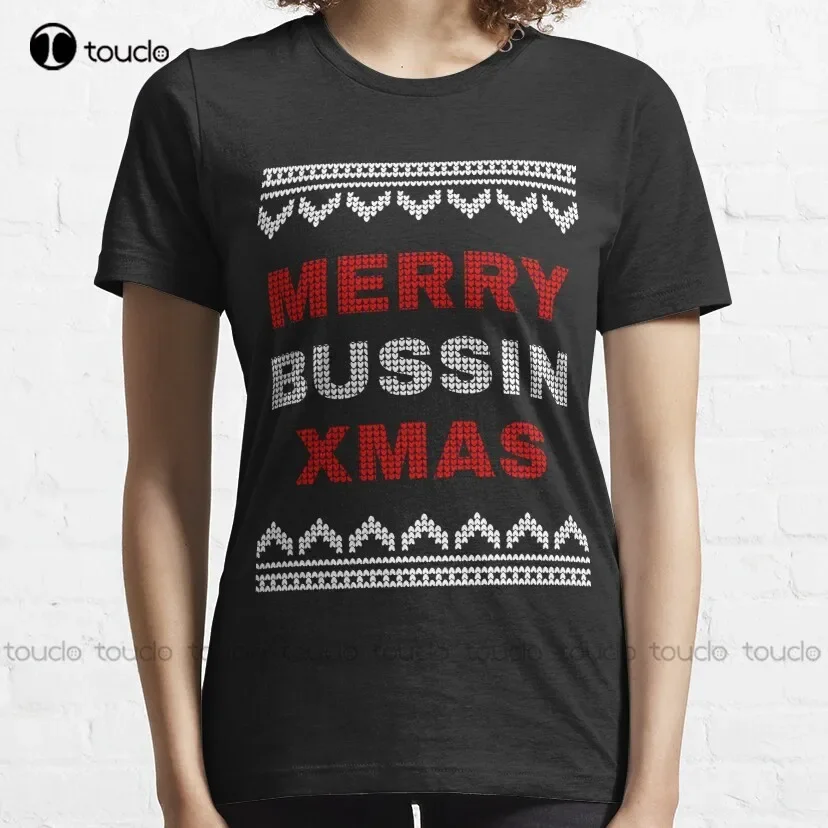 Merry Bussin Christmas Ugly Holiday Sweater Ugly Christmas Sweater T-Shirt Designer T Shirts For Men Custom Aldult Teen Unisex