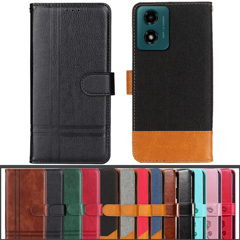 Case For Motorola Moto G04 Cover G 04 Flip Leather Silicone Back Case Covers for Moto G04 XT2421-2 Phone Case MotoG04 Funda