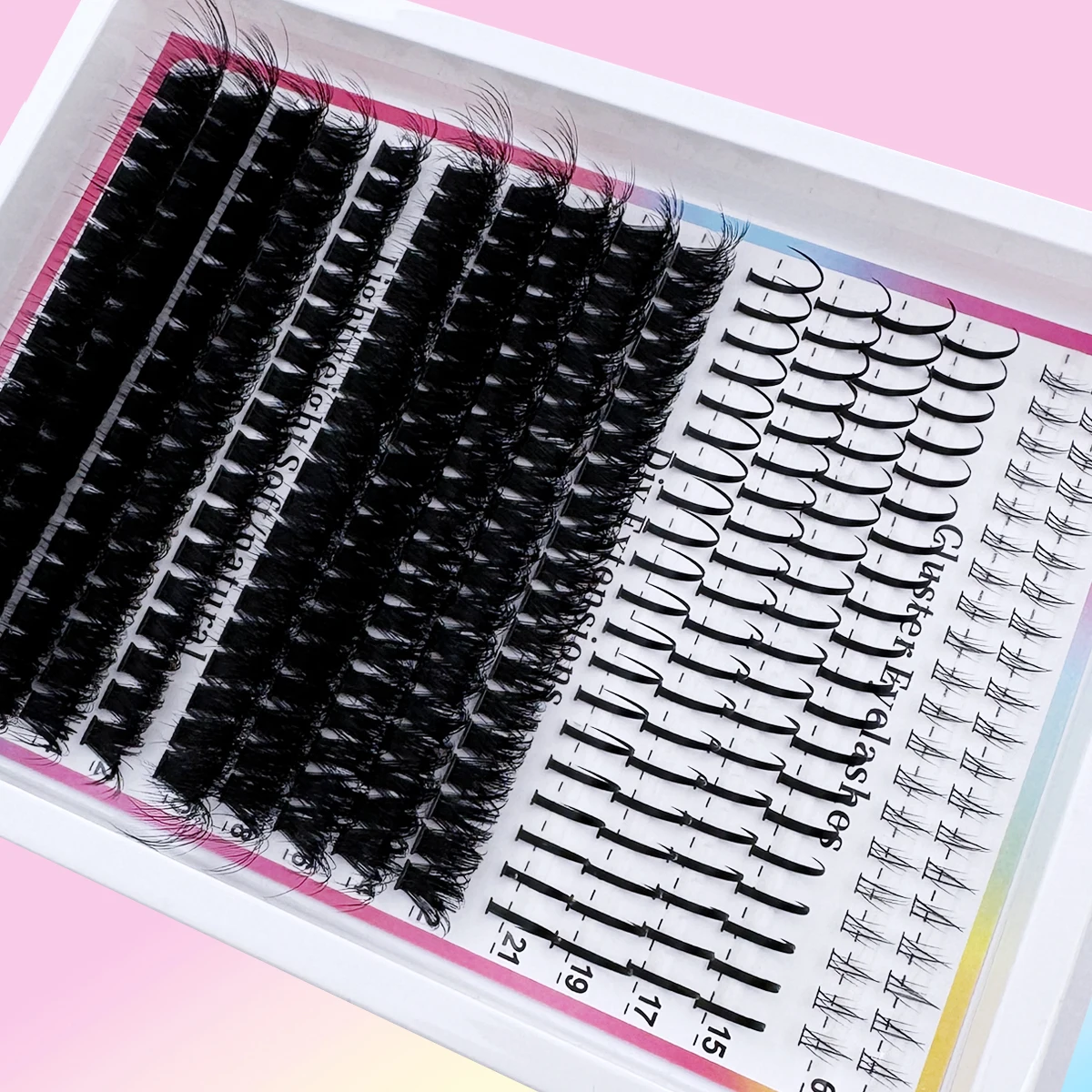 4 Styles Manga Lash Clusters Spike Individual Lash Clusters,Spikes+lower eyelashes+60D-200D  Natural Look, 6-21mm mixed length