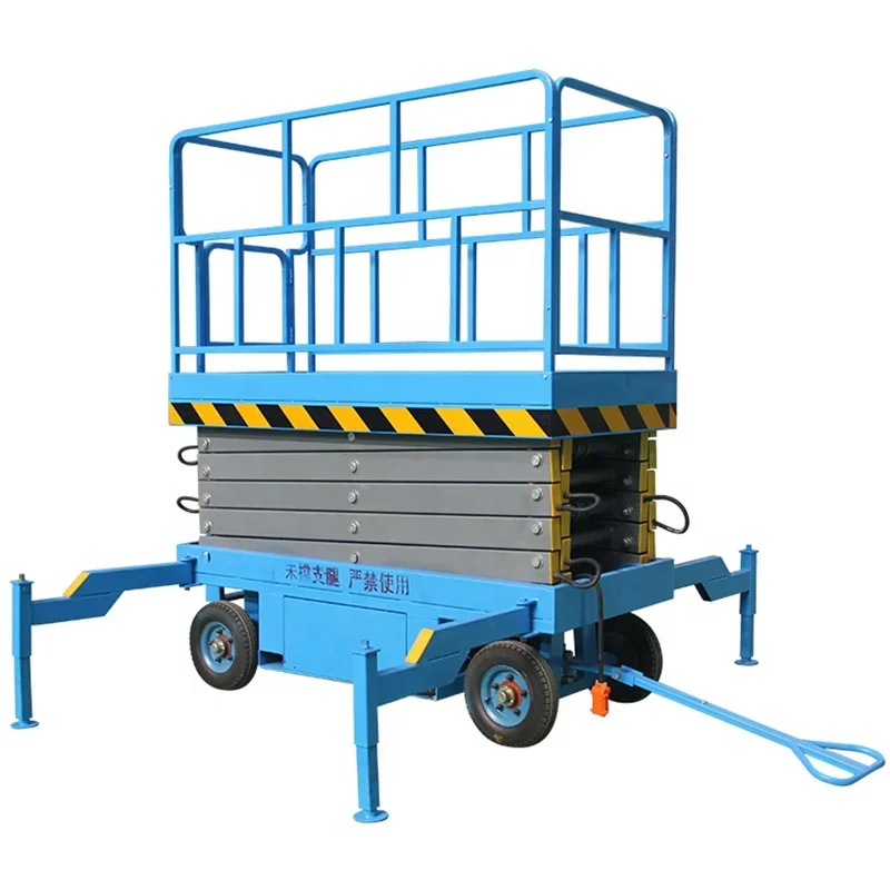 9M 500KG Capacity Mobile Hydraulic Aerial Scissor Type Lift Table Work Platform  Mobile Lift Platform