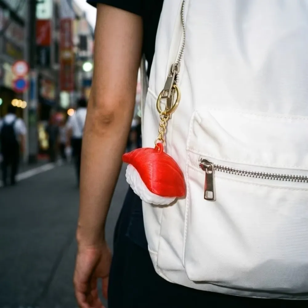 PLA Sushi Clicker Keychain 3D Printed Clicking Sushi Fidget Realistic Sushi Handheld Nigiri Sushi Keychain Keychain Decoration