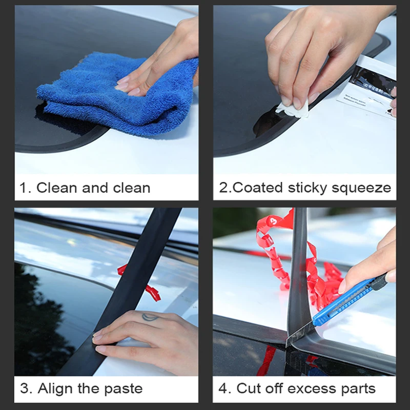 Rubber Car Seals Edge Auto Roof Sunroof Sealing Strip Windshield Sealant Protector Trim Noise Insulation Car Accessories 14/19MM