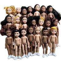 14cm Little Kelly Joints Movable 5-inch Boys Girls Dark Ordinary Skin Naked Body Reborn Bjd 1/12 Toys White Blonde Black Hair