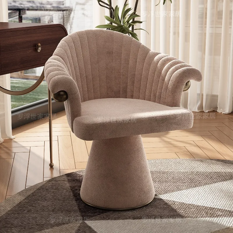 Retro light luxury makeup chair dresser stool niche design French high-end new backrest master bedroom dining chair