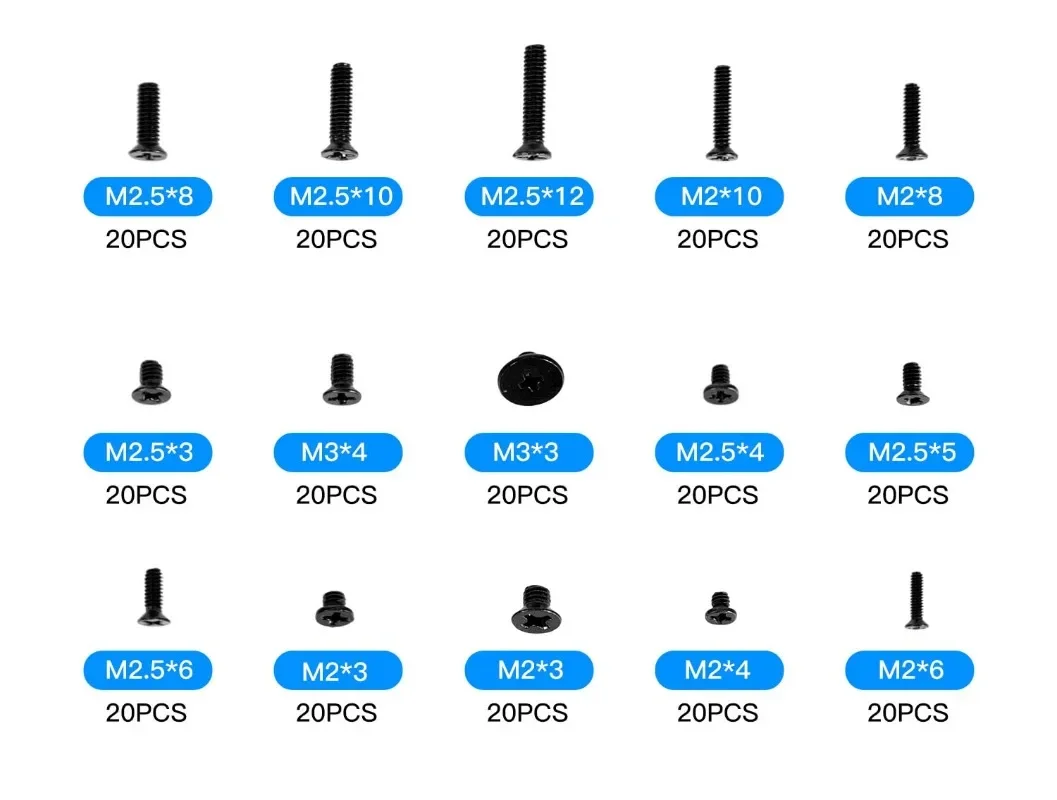 ELECTRAPICK 300PCS M2.5 M2 M3 12 Sizes Computer Notebook Laptop Screws Hard Drive Repair Kit for Lenovo Dell HP Asus Samsung