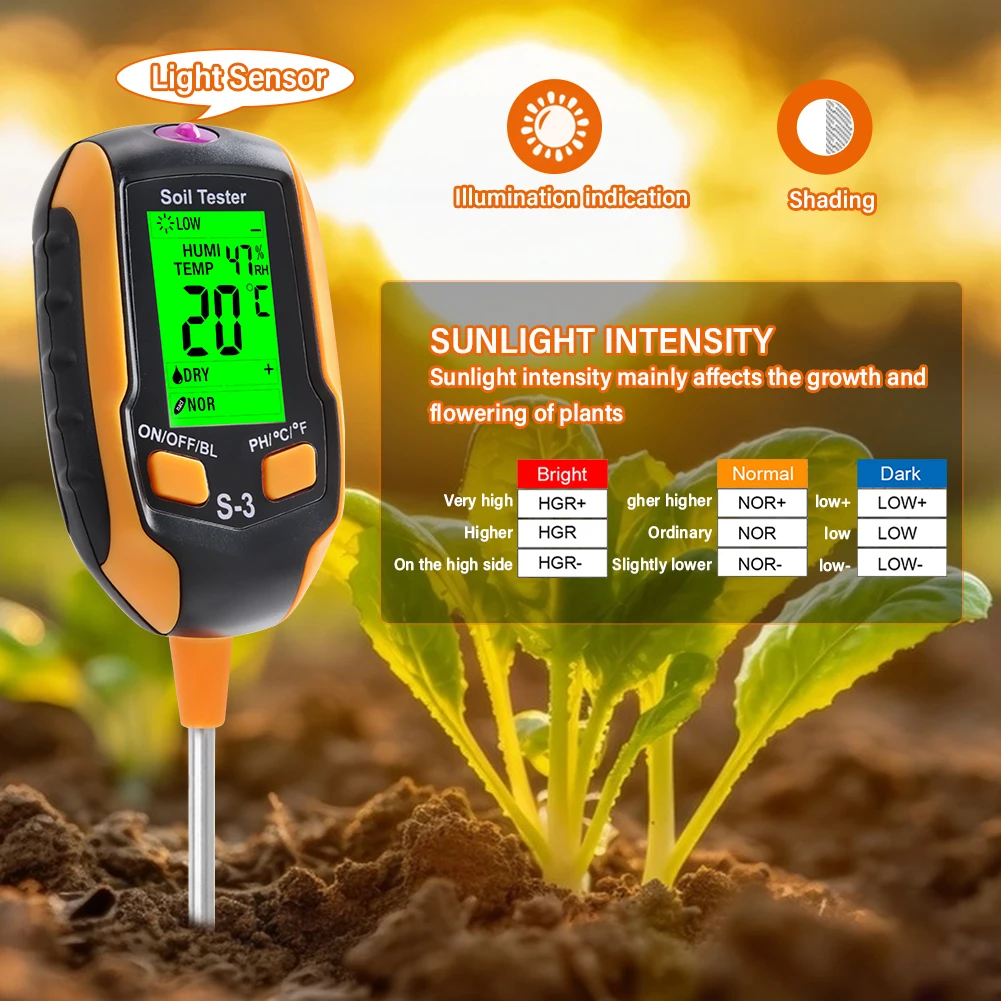 Imagem -02 - Yieryi Solo ph Meter Farm Garden Testador de Umidade do Solo Salinidade Temp Teste de Umidade Ambiente Monitor Detector em 1