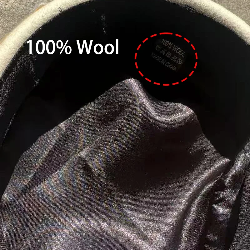 قبعات باريس للنساء 100% الصوف الصلب القبعات النساء ورأى الجمل الخريف الشتاء قبعة فيدورا الفاسناتور مضيفة قبعة الزفاف قبعات مستديرة