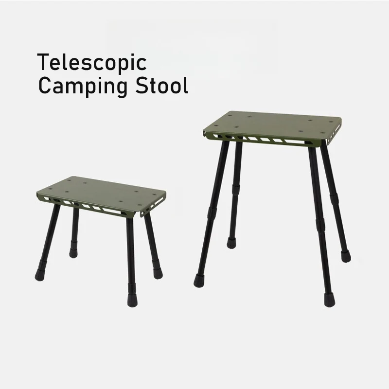 

Металлический складной телескопический стул для кемпинга, многофункциональный тактический мини-столик-стул, регулируемое уличное снаряжение, портативная опорная подставка