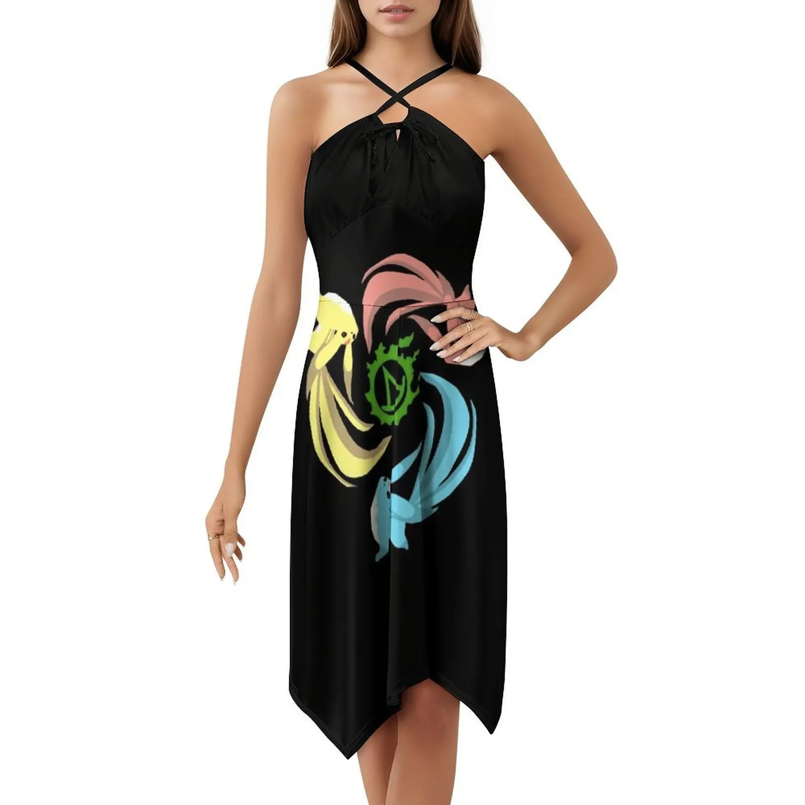 Ffxiv Summoner-Carbuncles Платье в корейском стиле для женщин Элегантное повседневное платье для вечеринки или повседневной носки Final Fantasy Xiv Ffxiv