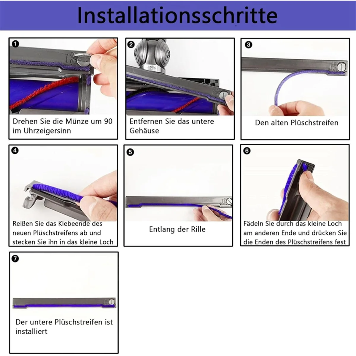 Accessori per strisce morbide in peluche per parti di ricambio per aspirapolvere Dyson V6 V7 V8 V10 V11 V15