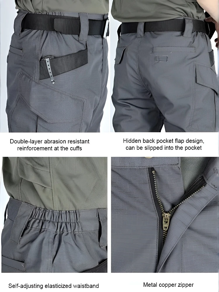 الرجال فضفاض السراويل التدريب في الهواء الطلق فضفاض سليم تمتد السراويل التكتيكية البضائع السراويل في الهواء الطلق متعددة جيب السراويل التكتيكية Ripstop Tr