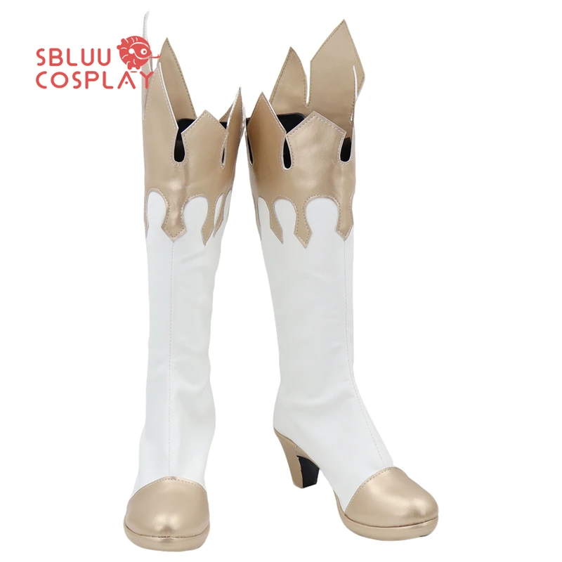 SBluuCosplay Genshin Impact Paimon Scarpe Cosplay Stivali su misura Festa di Halloween