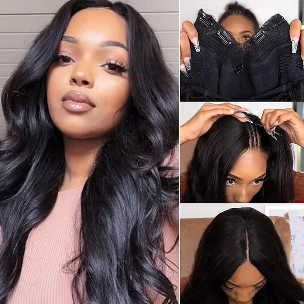 Body Wave V Part Human Hair Wigs For Women V Part Wig Human Hair No Leave Out No Glue No Gel Body Wave Upgrade U Part Wigs