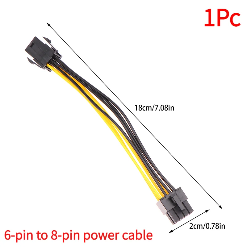 1Pc Powered Adapter 6pin To 8pin Adapter, PCI-e 6-pin Male To 8-pin Female Converter For 8pin GPU Video Card.