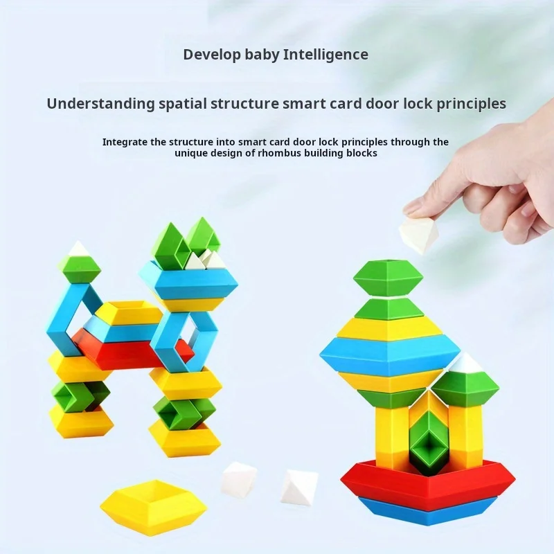 15pcs/30pcs/60pcs Children\'s Versatile Building Blocks, Pyramid Stacking, Development Of Puzzle And Creative Assembly Toys