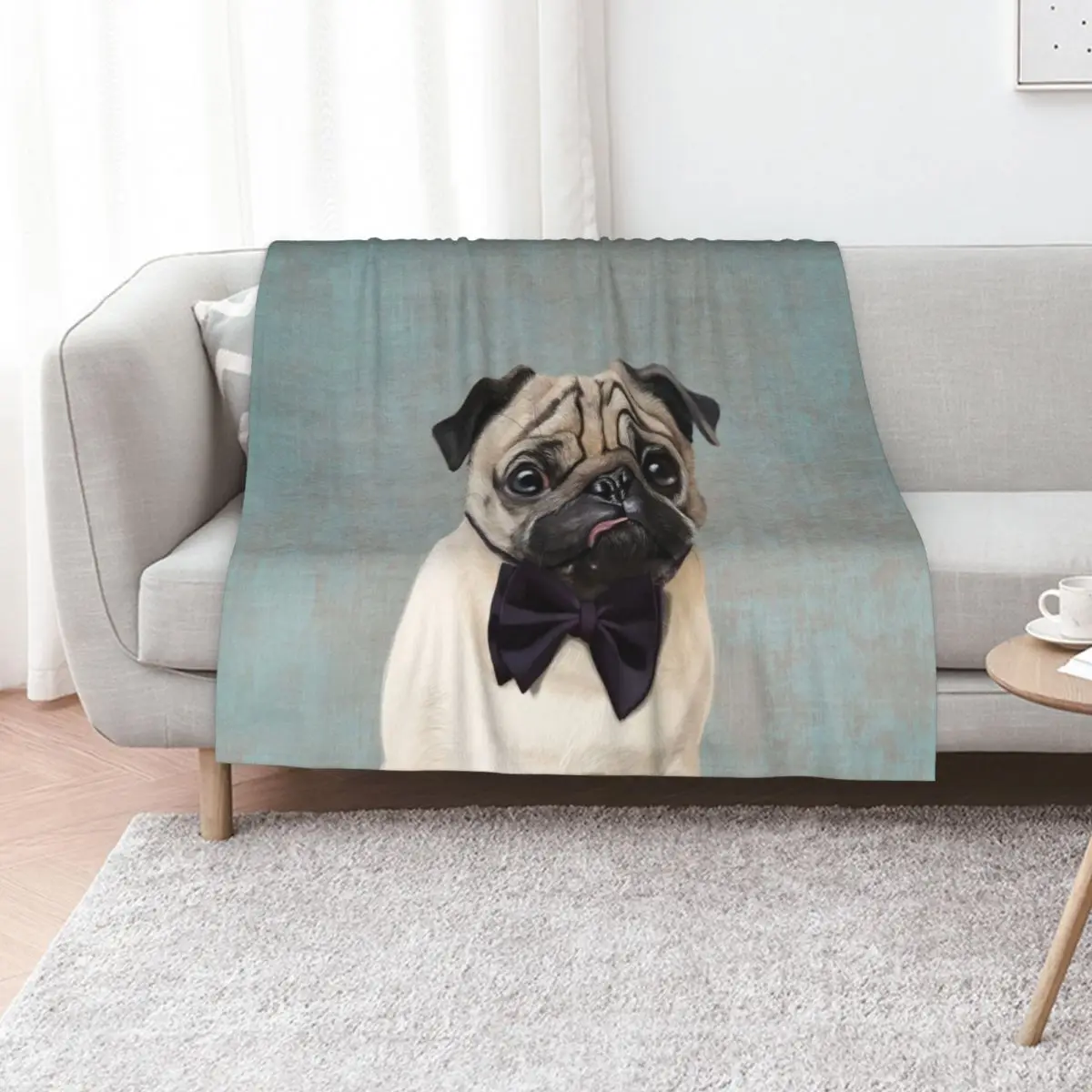Mr Pug Throw Blanket Men's Soft Warm Throw Blanket for Couch
