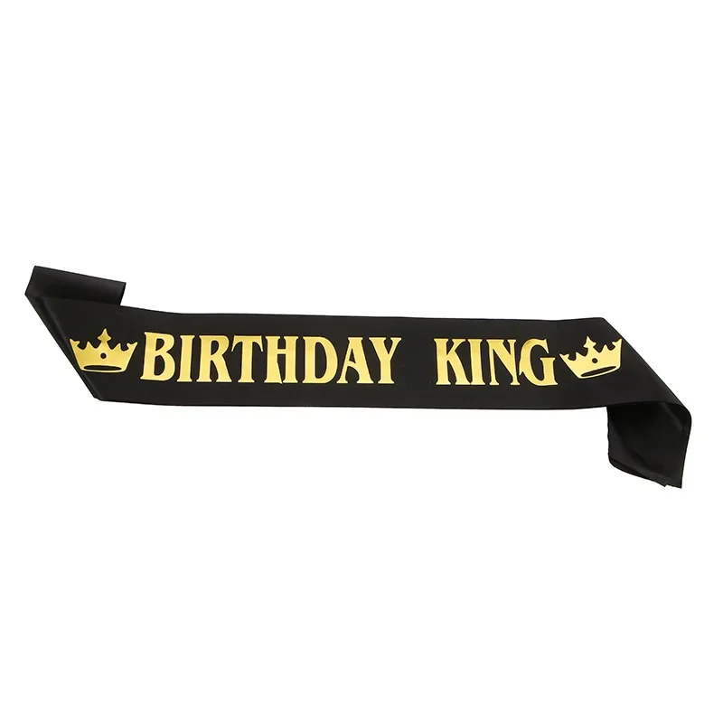Schwarzgoldene Geburtstagskönigsschärpe für Männer, Jungen, alles Gute zum 16., 18., 20., 30., 40., 50. und 60. Geburtstag, Party-Dekorationszubehör, Geschenk – Detail 8