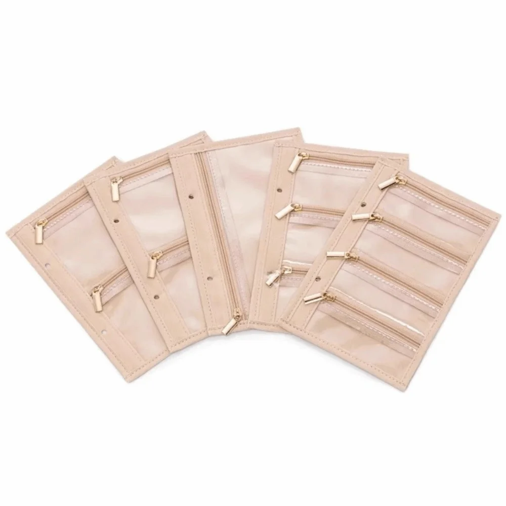 

Leather Jewelry Storage Book Waterproof Love Heart Jewelry Packaging Brochure Detachable Loose Leaf Necklace Binder Travel