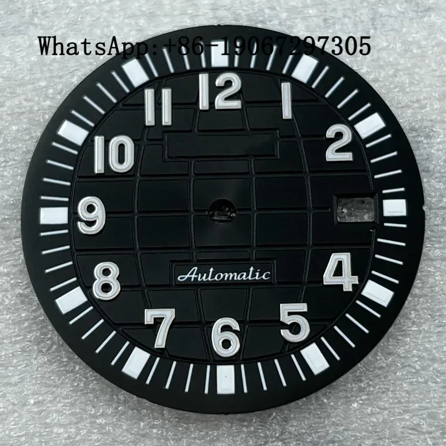 Classic Grenade Texture Watch Dial Suitable for NH35/36 Automatic Movement Green Lume Durable Sports Diving Mod parts