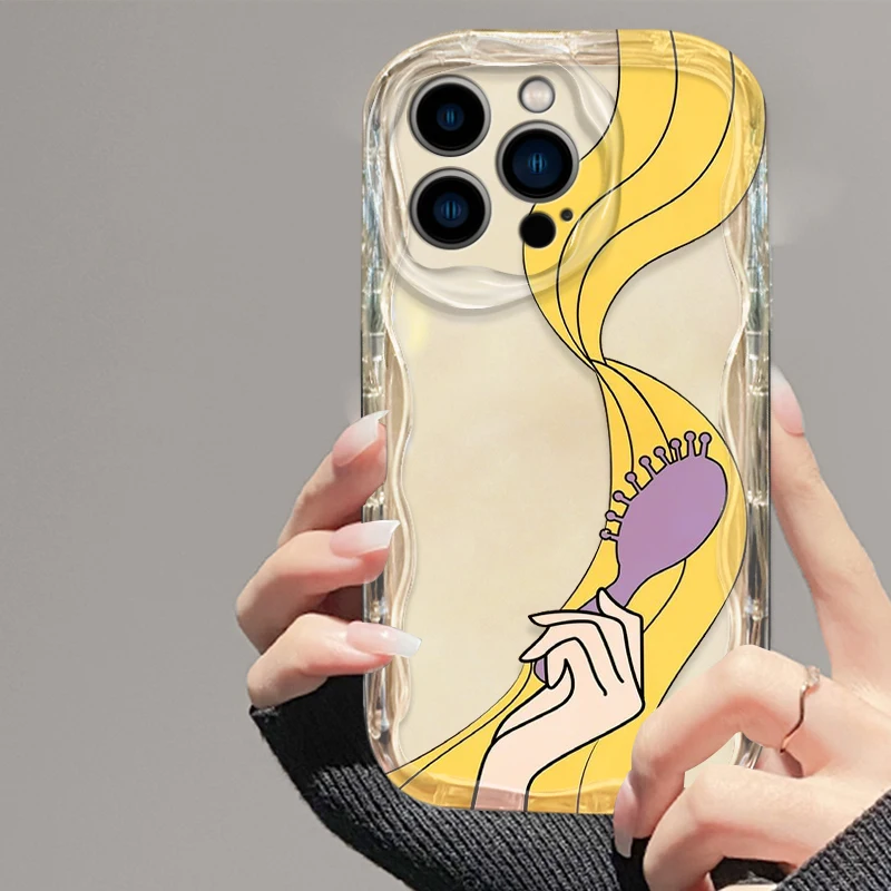 Disney Rapunzel Cover For Apple iPhone 15 14 13 12 11 Pro X XR XS Max Plus 8 7 Plus SE Wave Oil Phone Case