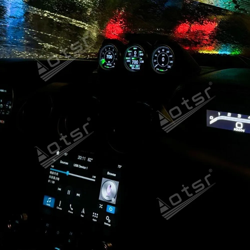 US Stock Upgrade Triple Screen Dashboard For Ford Mustang Instrument 2015-2020 LCD instrument cluster Virtual Driving display