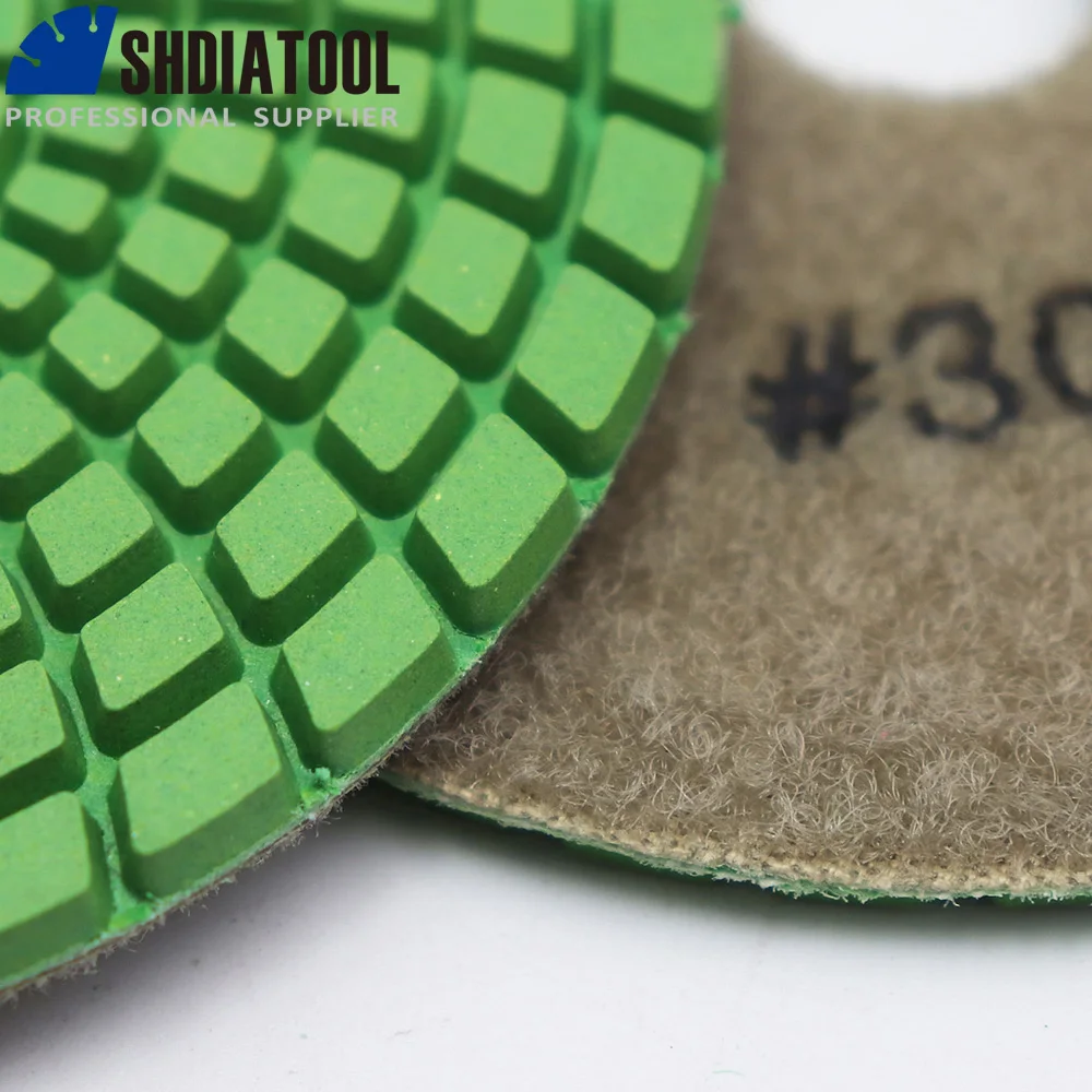 5pcs 4" #3000 Professional Diamond Flexible wet polishing pads for stone, ceramic/tile, Sanding discs for stone