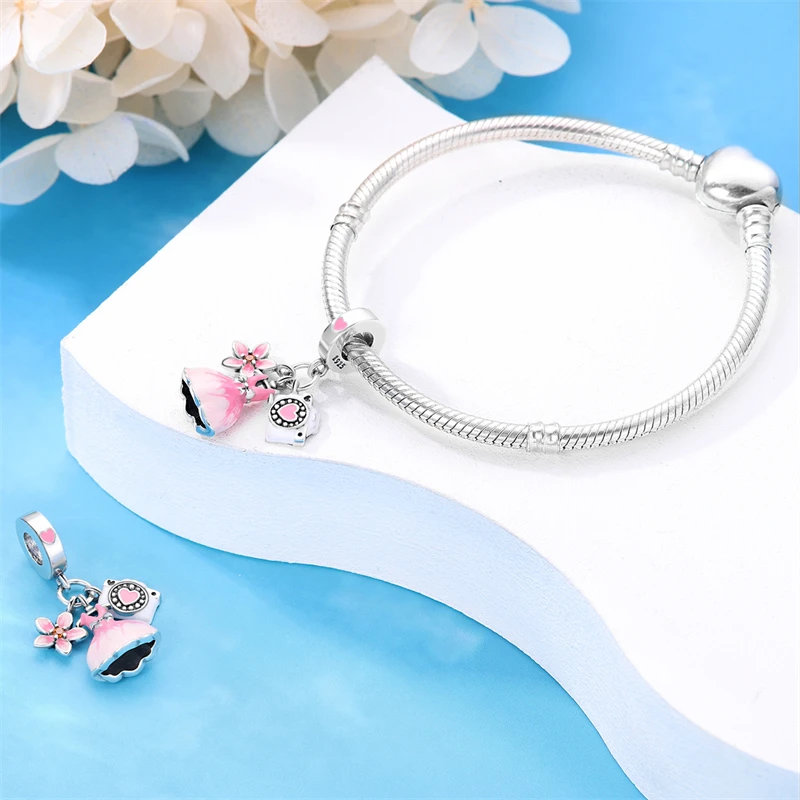 S925 Sterling Silver Airplane Travel Case Global Travel Series Charms Beads Fit Pan Original Bracelets DIY Fine Souvenir Jewelry image 3