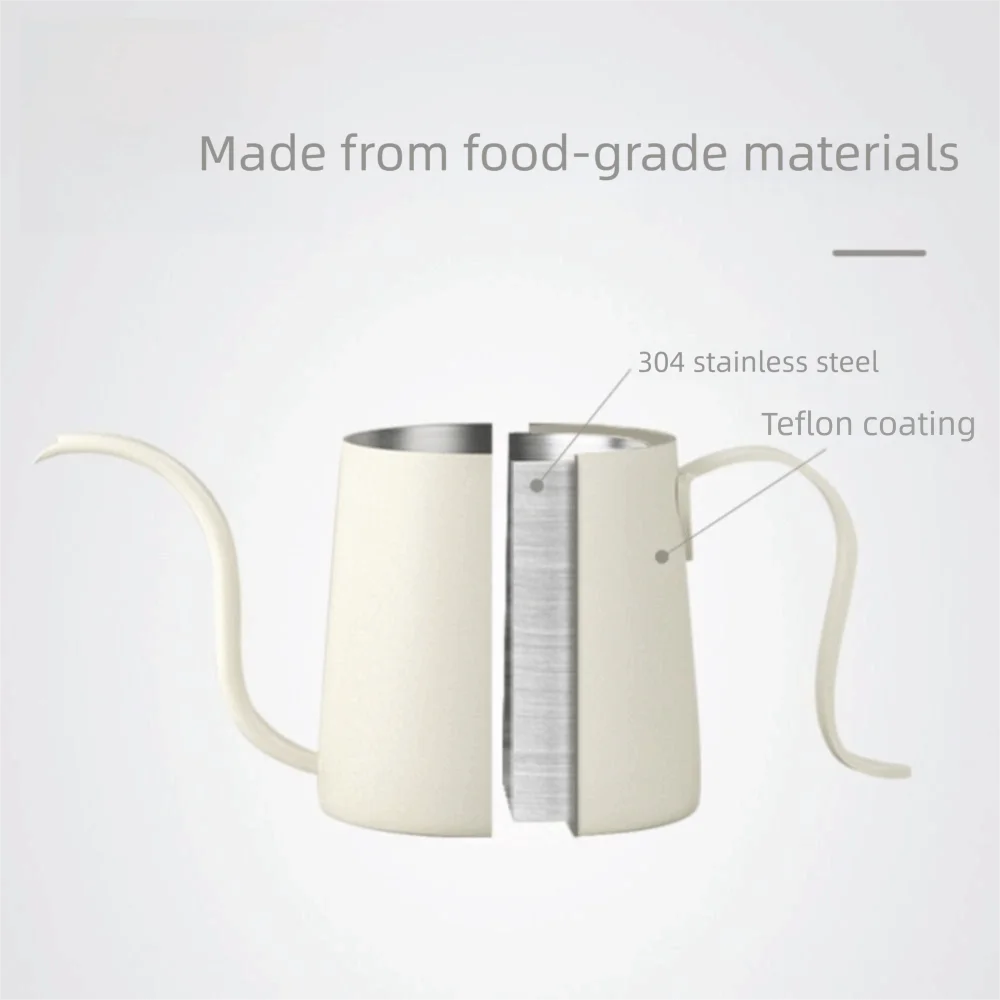 250ml Hand Brew Coffee Pot Long Narrow Spout 304 Stainless Steel Gooseneck Coffee Kettle Heat-resistant Anti-scald