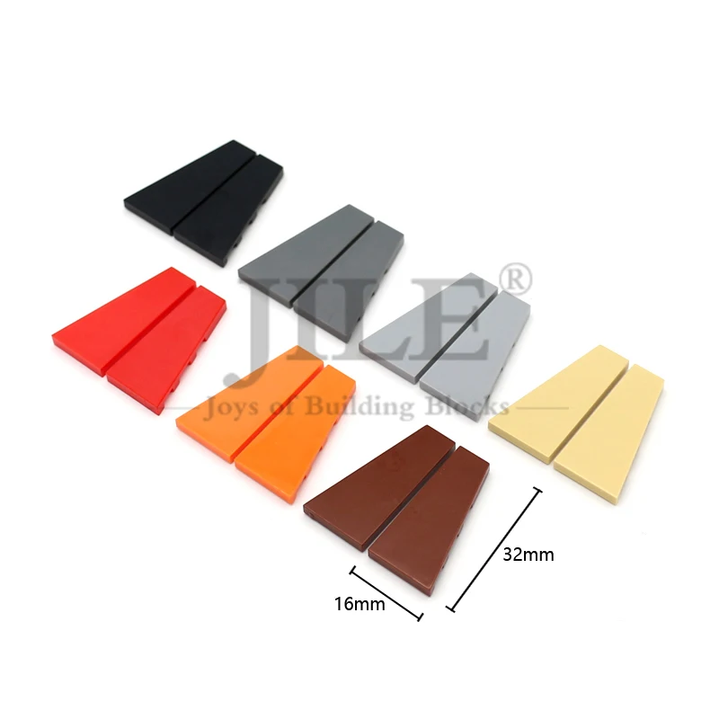 10sets MOC Building Block Figure Bricks Tile Modified 4x2 3x2 2x2 Wedge Left Right 7828 7829 Creative Plate Smooth Assembled Toy - view 6