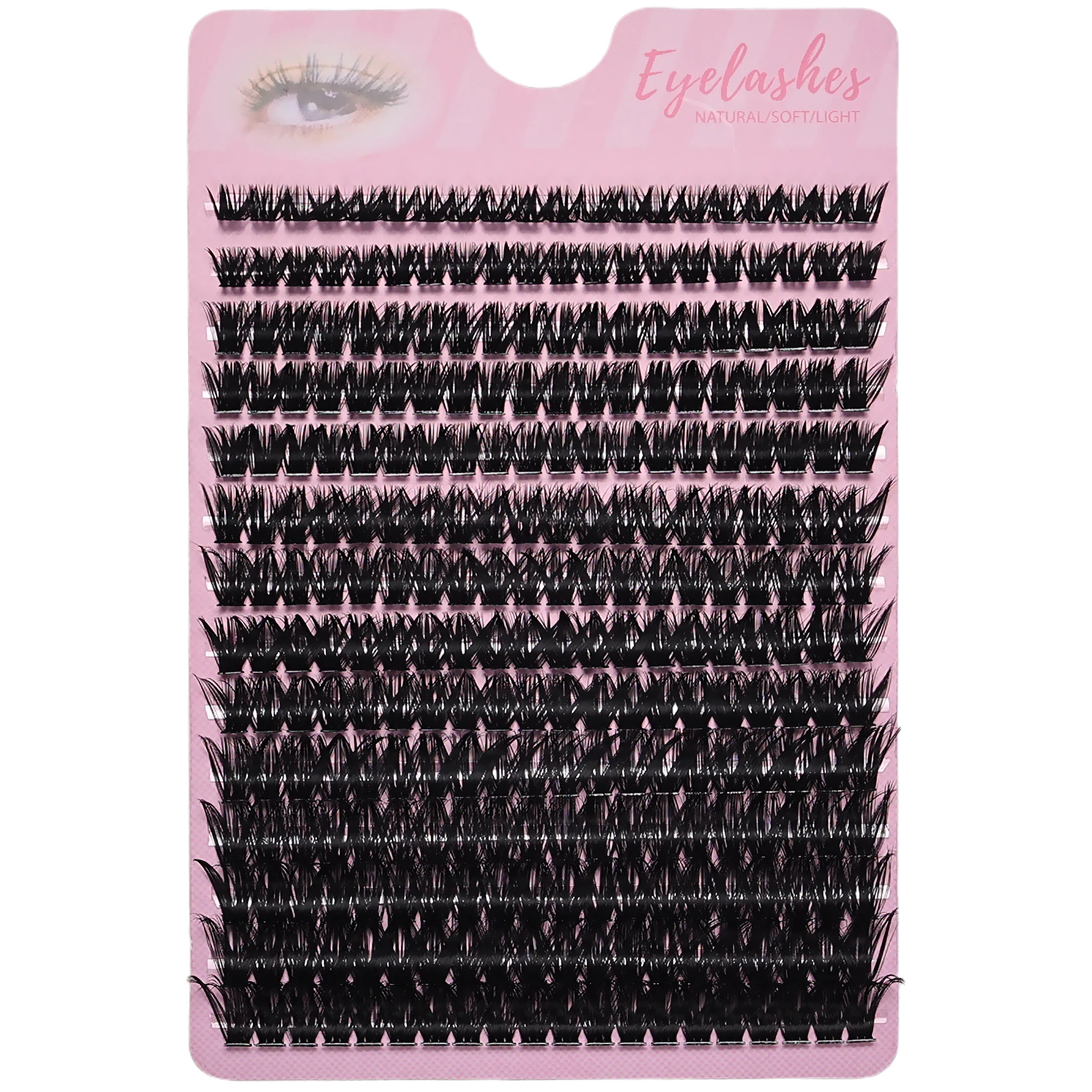 280개 8D 풍성하고 두꺼운 속눈썹 클러스터 D 컬 가벼운 개별 속눈썹 8-16mm 믹스 인조 속눈썹 연장 클러스터 속눈썹