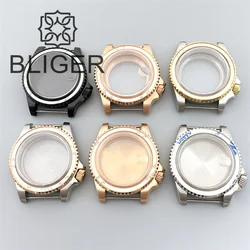 BLIGER 40mm 3.8 Crown Watch Case Silver Gold Stainless Steel Sapphire Glass for NH34 NH35 NH36 NH37 NH70 NH72 Waterproof Diving