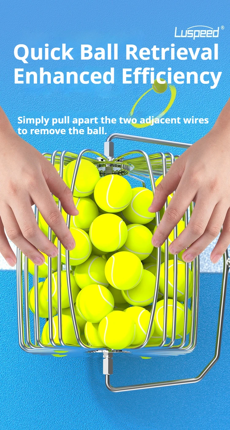 Luspeed Tennisball-Sammler der Dritten Generation, Ausziehbarer Ballsammler, Erhöhte Kapazität, Einfaches Aufsammeln von Bällen, Schnelles Aufheben von Bällen – Detail 4