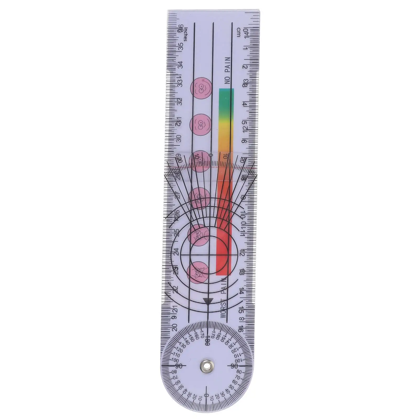 

Pain Score Ruler Finger Goniometer Body Measuring Tools Angle Protractor PVC Compact thopedic Home Use Physical Therapy