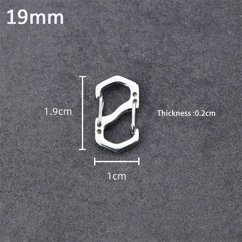 With Lock Silver Necklace Clasps Jewelry Accessories 10PCS Stainless Steel Backpack Buckle S Type Handmade Carabiner